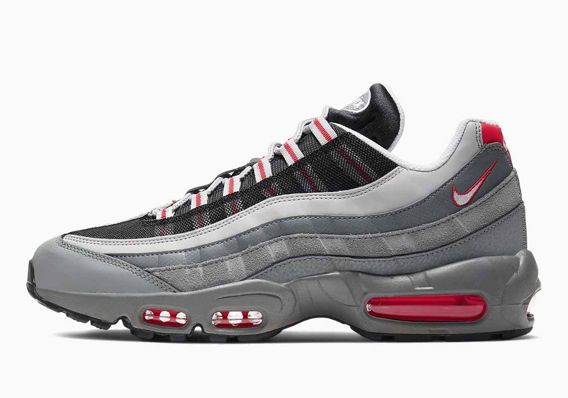 Nike Air Max 95 Essential Hombre “Particle Grey Track Red” CI3705-600